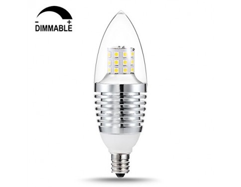 SWEETY STYLE 7 Watt Soft White Dimmable 3000K B35 E12 Base LED Candelabra Bulb,65-70W Incandescent Bulb Equivalent,LED Chandelier Bulb 680 Lm, Torpedo Shape LED Bulb for Home Lighting